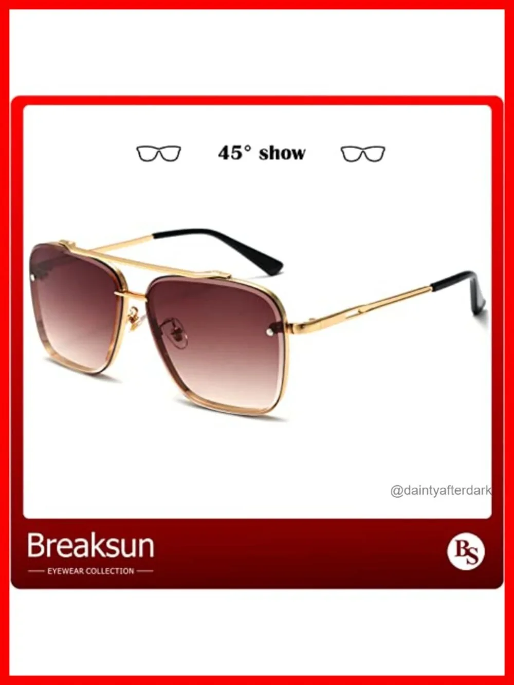 Oversized Square Aviator Sunglasses for Men Women Metal Frame